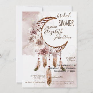 Boho Dream Catcher Bridal Shower Invitation Inbjudningar