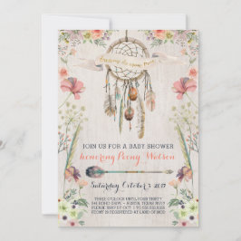 Boho Dream Catcher inbjudningar till Rustic Baby S