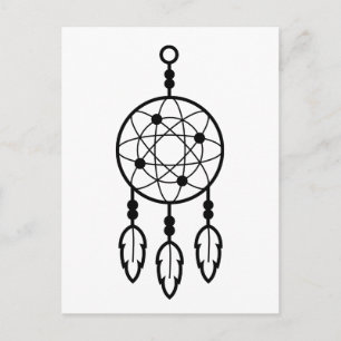 Boho Dream Catcher Native American Tribal Black Vykort
