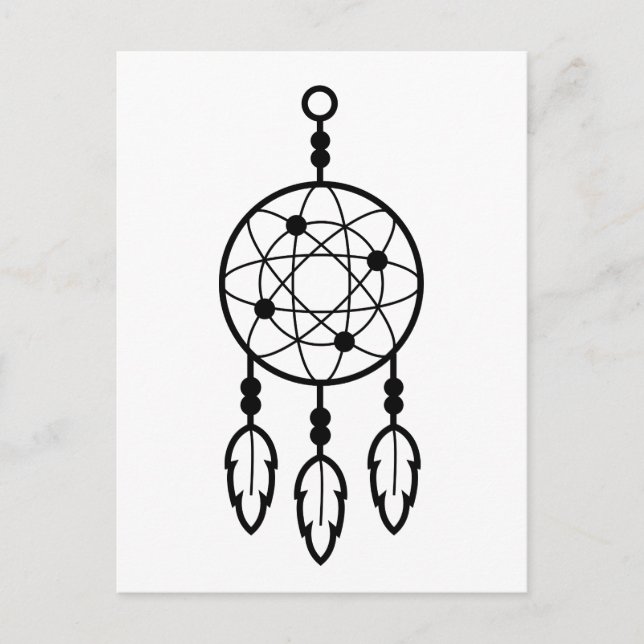 Boho Dream Catcher Native American Tribal Black Vykort (Framsida)