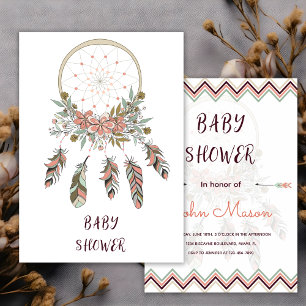 Boho Dream Catcher Pärlor Baby Shower-inbjudan til Inbjudningar