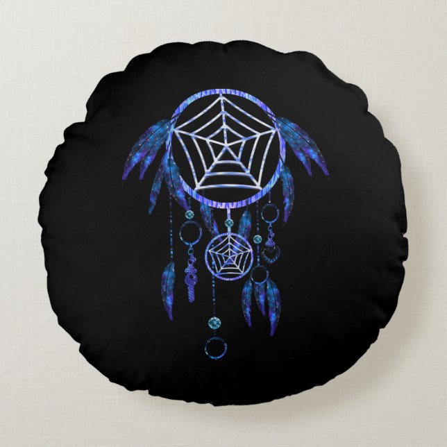 Boho Dream Catcher Rund Kudde (Framsidan)