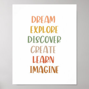 Boho Dream Explore Discover Skapa Läs Poster