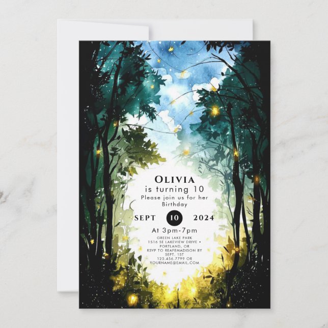 Boho Dream Woodland Birthday Inbjudningar (Framsida)