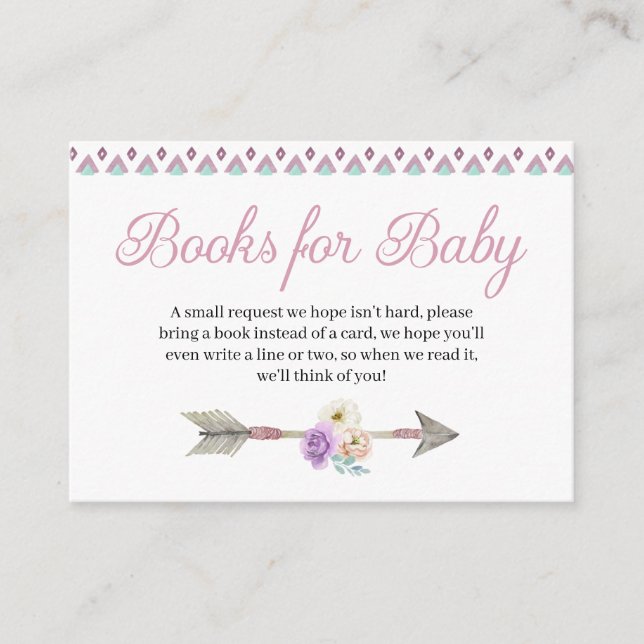 Boho Dreamcatcher Bokar för Baby-inkapslingskort Tilläggskort (Framsida)