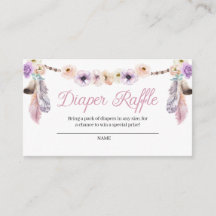 Boho Dreamcatcher Diaper Raffle-höljeskort