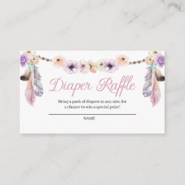 Boho Dreamcatcher Diaper Raffle-höljeskort Tilläggskort