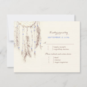 Boho Dreamcatcher Meal Choice Bröllop OSA Kort