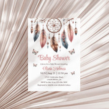 Boho Dreamcatcher med Butterflies Baby Shower