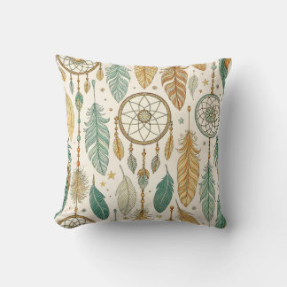Boho Dreamcatcher Pillow, Feather och Dreamcatcher Kudde