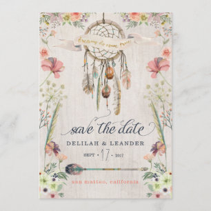 Boho Dreamcatcher Spara datumkort utan foto Datumet