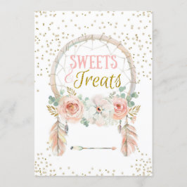Boho Dreamcatcher Sweets Treats Sign 5x7" Inbjudningar