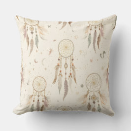  Boho Dreamcatcher Throw Pillow | Ethereal Feather Kudde