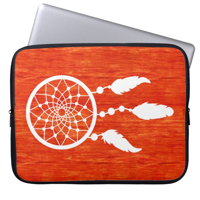 Boho Dreamcatcher vibrerande orange Laptop Fodral (Framsidan)