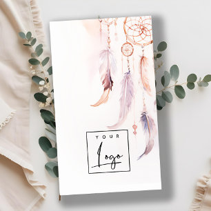 Boho Dreamcatcher Watercolor Lilac Logotyp Visitkort
