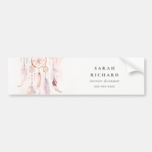 Boho Dreamcatcher Watercolor Lilac Peach Bildekal