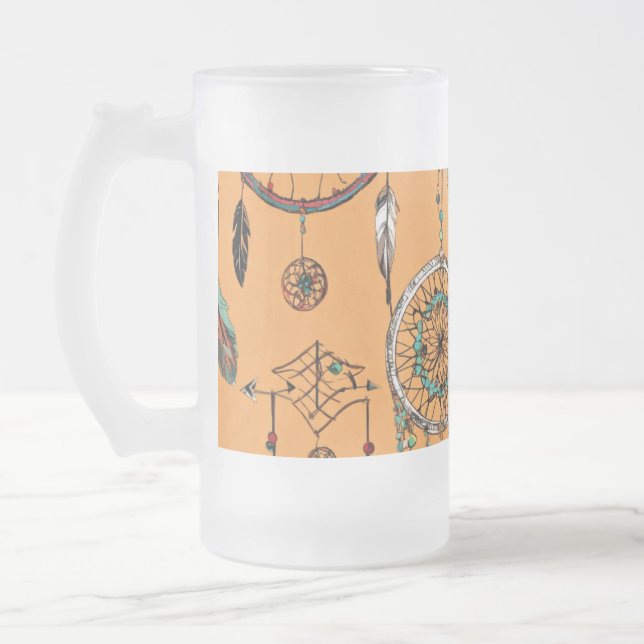Boho Dreamer Design Frostat Ölglas (Vänster)