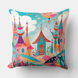 "Boho Dreamscape: Abstrakt Illustration Cushion" Kudde