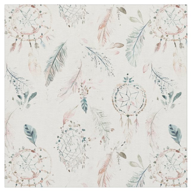 BOHO DREAMWEAVER och fjädrar Tyg (Närbild)