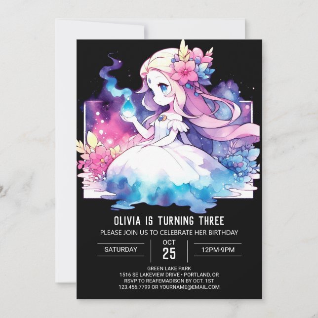 Boho Dreamy Princess Birthday Inbjudningar (Framsida)