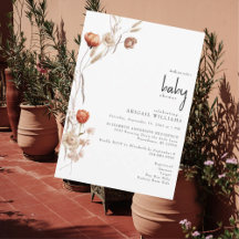 Boho Dried Blommigt Neutralt Baby Shower