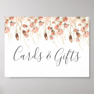 Boho Dried Watercolor Blommigt Bröllop Poster