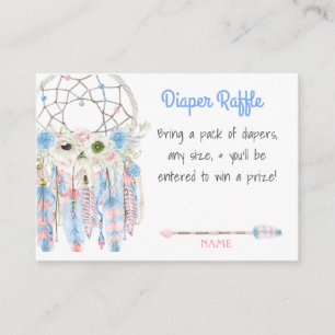 Boho Drömfångare Baby Shower Blöja Lotteri Tilläggskort