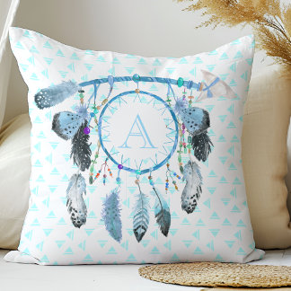 Boho Drömfångare Tribal Monogram Kudde