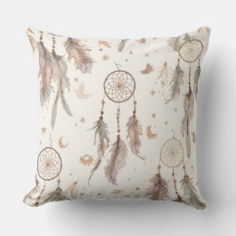 Boho drömsnärjare fjädermönster kastkudde kudde