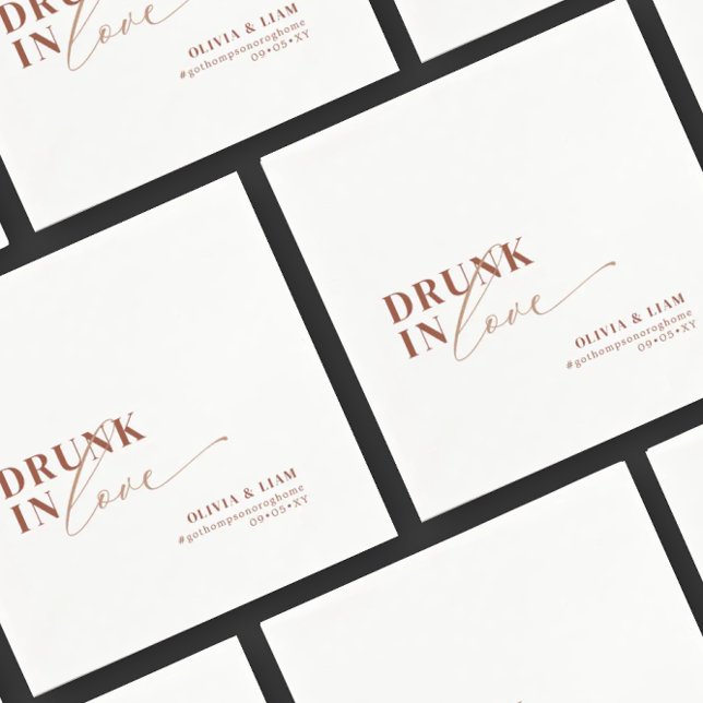 Boho Drunk i Kärlek White Terracotta Bröllop Pappersservett (Skapare uppladdad)