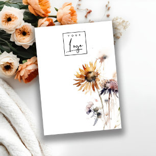 Boho Dry WildblommLogotyp Blank Jewelry Visning Visitkort