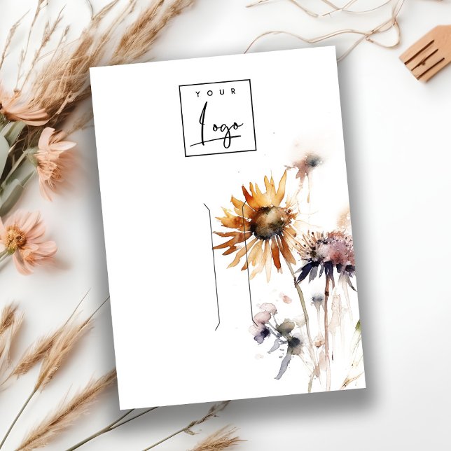 Boho Dry WildblommLogotyp Hairpin Jewelry Visning Visitkort (Skapare uppladdad)
