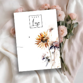 Boho Dry WildblomNecklace Earring Logotyp Visning Visitkort