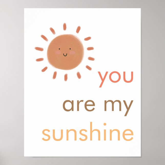 Boho "Du är min solstråle" Smiley Sol Poster (Framsidan)