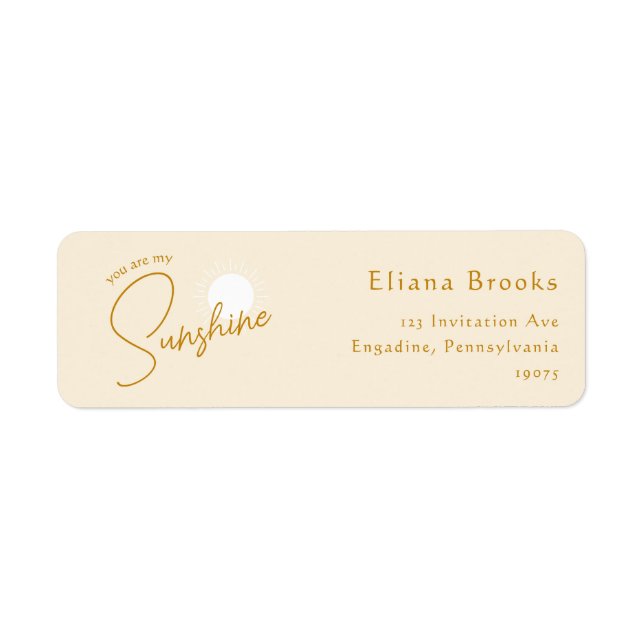 Boho du är mina solskenReturetiketter Returadress Etikett (Framsidan)