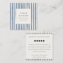 Boho Dusky Blue Watercolor Strips Review Request Fyrkantigt Visitkort
