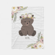 Boho Dusty Bear Grått Wood Personlig