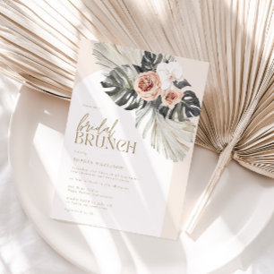 Boho Dusty Blommigt Möhippa Brunch Inbjudningar
