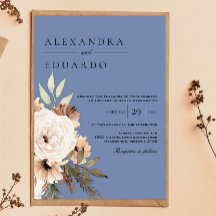 Boho Dusty Blue Blommigt Bröllop