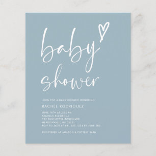 Boho Dusty Blue Boy Baby Shower-inbjudan