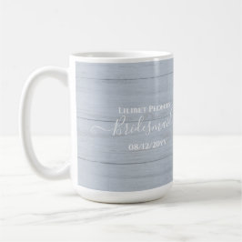 BOHO Dusty Blue Driftwood Mason Burk Bröllop Kaffemugg