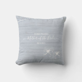 BOHO Dusty Blue Driftwood Mason Burk Bröllop Kudde