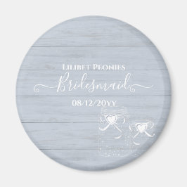 BOHO Dusty Blue Driftwood Mason Burk Bröllop Magnet