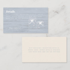 BOHO Dusty Blue Driftwood Mason Burk Bröllop Visitkort