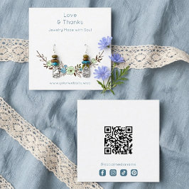 Boho Dusty Blue Floral Jewelry Card TMF26 Fyrkantigt Visitkort