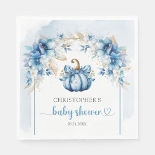 Boho dusty Blue och guld pumpor arch Pappersservett