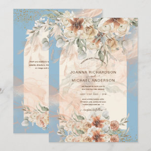 BOHO Dusty Blue Pampas Grass Bröllop