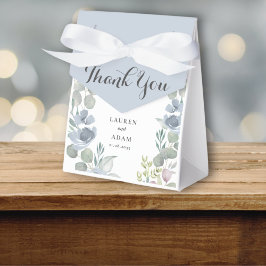 Boho Dusty Blue Watercolor Blommigt Bröllop Presentaskar