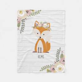 Boho Dusty Fox Grått Wood Personlig Fleecefilt