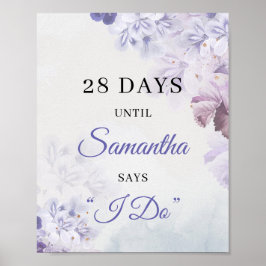 Boho Dusty lila lavender lilac vår Contdown Poster